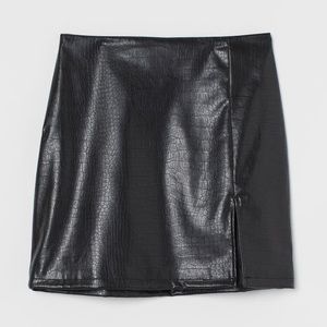H&M Crocodile Faux Leather Mini Skirt - 6